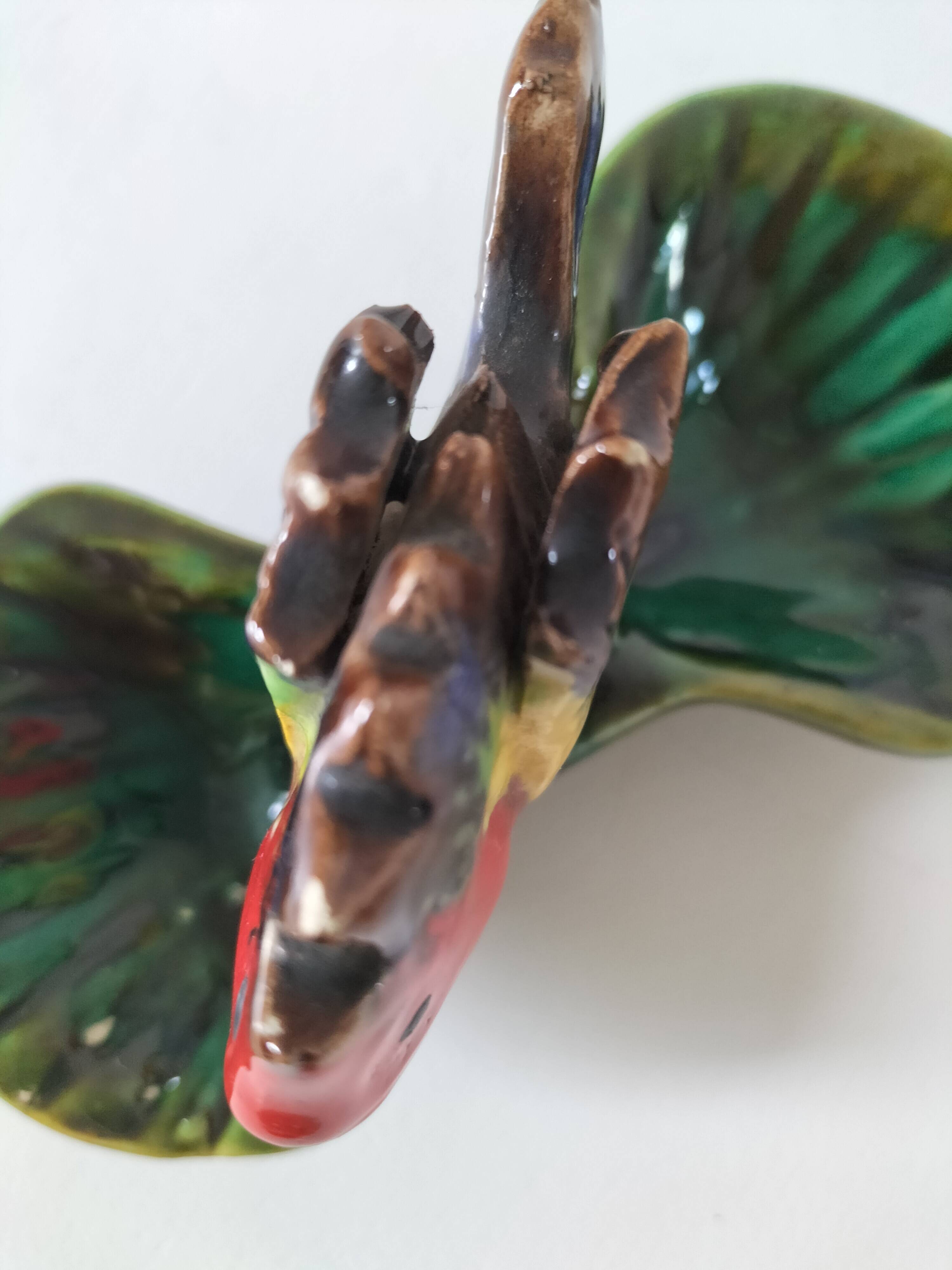 Vintage 1960s-1970s fish barbotine pocket vases