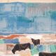 Printed wall tapestry, Bulls in Camargue, Robert Debiève, France