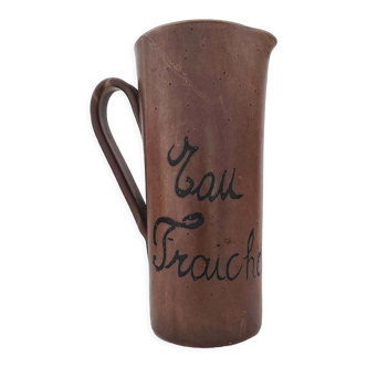 Pichet carafe eau fraîche en potterie terre cuite