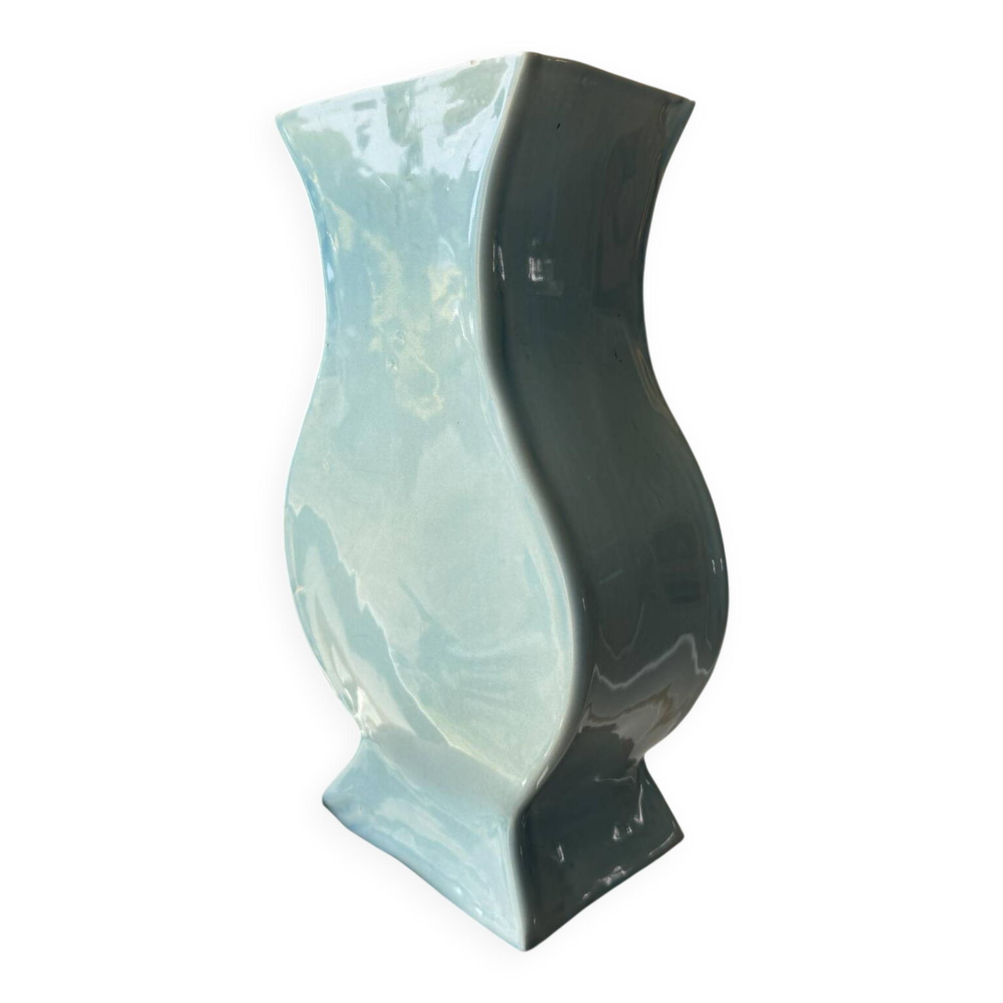 Vintage blue ceramic vase