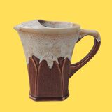 Vintage flamed stoneware pitcher