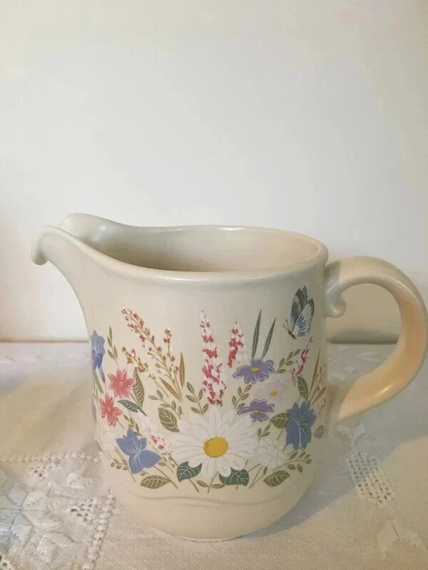 Vintage milk jug and sugar bowl set by Poole Pottery England 1980