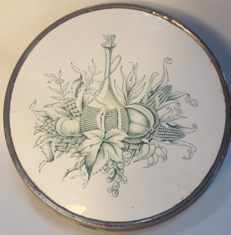 Coaster 21,8cm earthenware mounted on metal