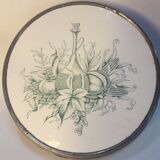 Dessous de plat 21,8cm faïence monté sur métal
