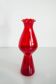 Thin red glass vase from the mid-century with a ruffle, Europe, 1960s