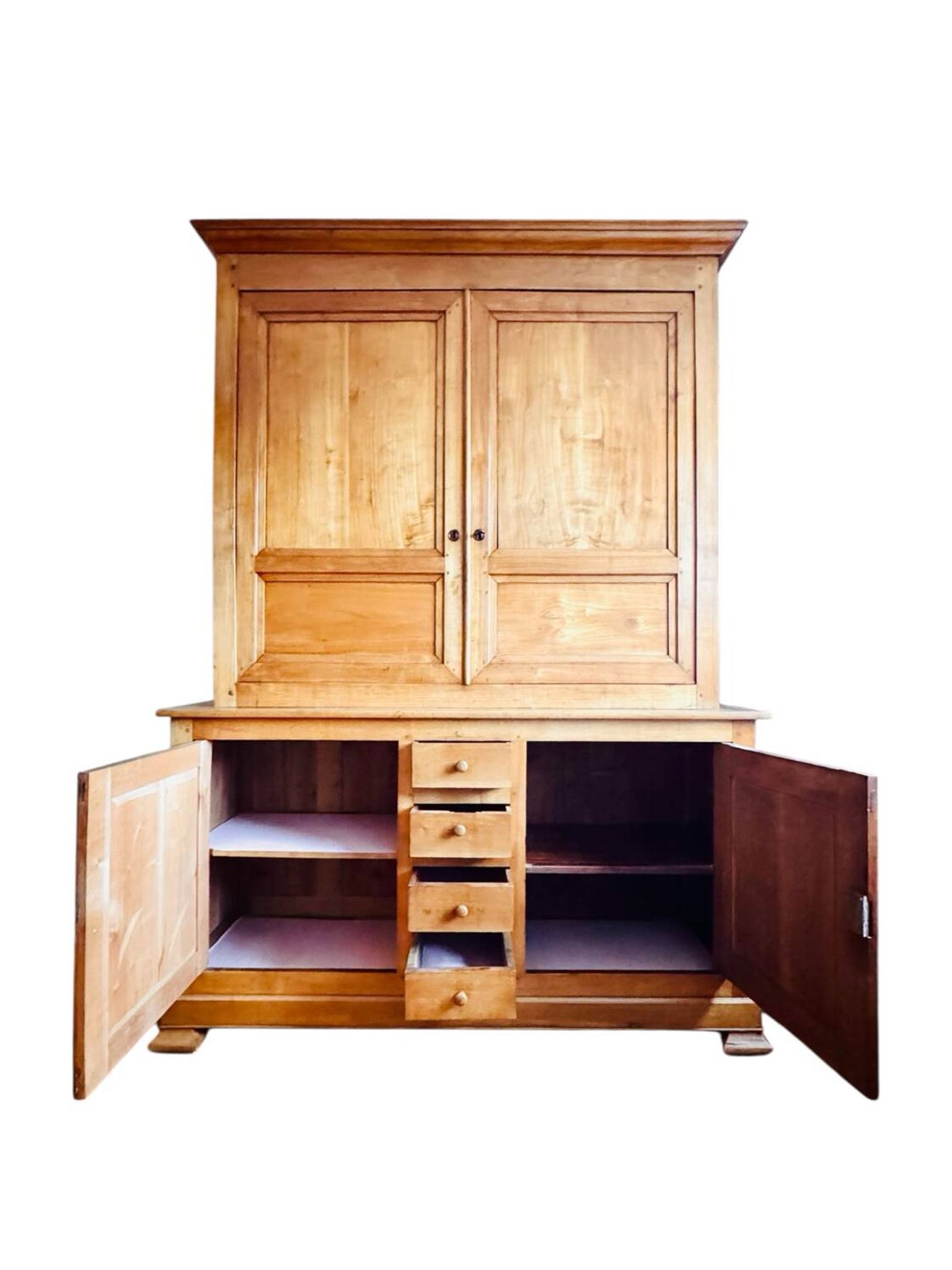 Buffet vaisselier en merisier blond