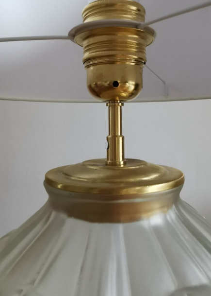 Pair of polished glass art deco lamp