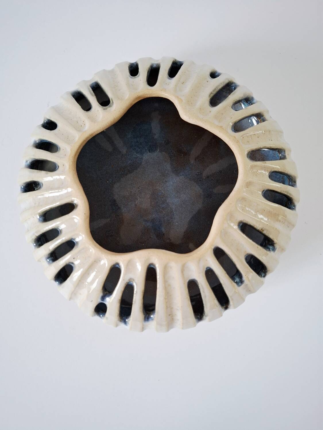 Vintage ceramic openwork vase