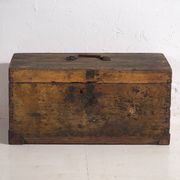 Petit coffre ancien à armature métallique (c.1900) #3