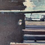 Vintage Oil Painting Industrial Landscape signed ÖRJAN WALLERT (1949)