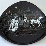 Pair of decorative plates: "Rally" & "Bal at the Opera".