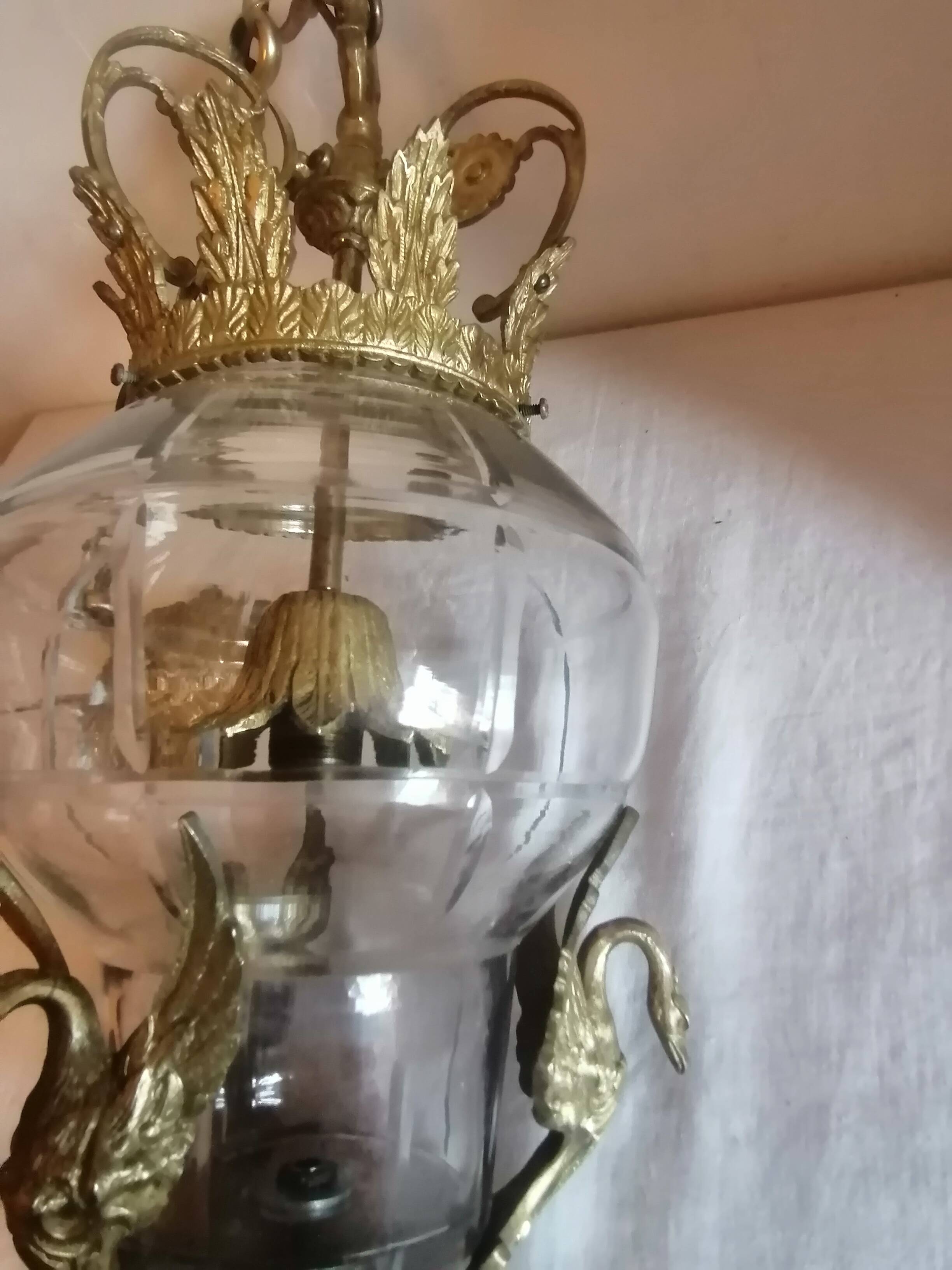 Chandelier, empire style lantern.