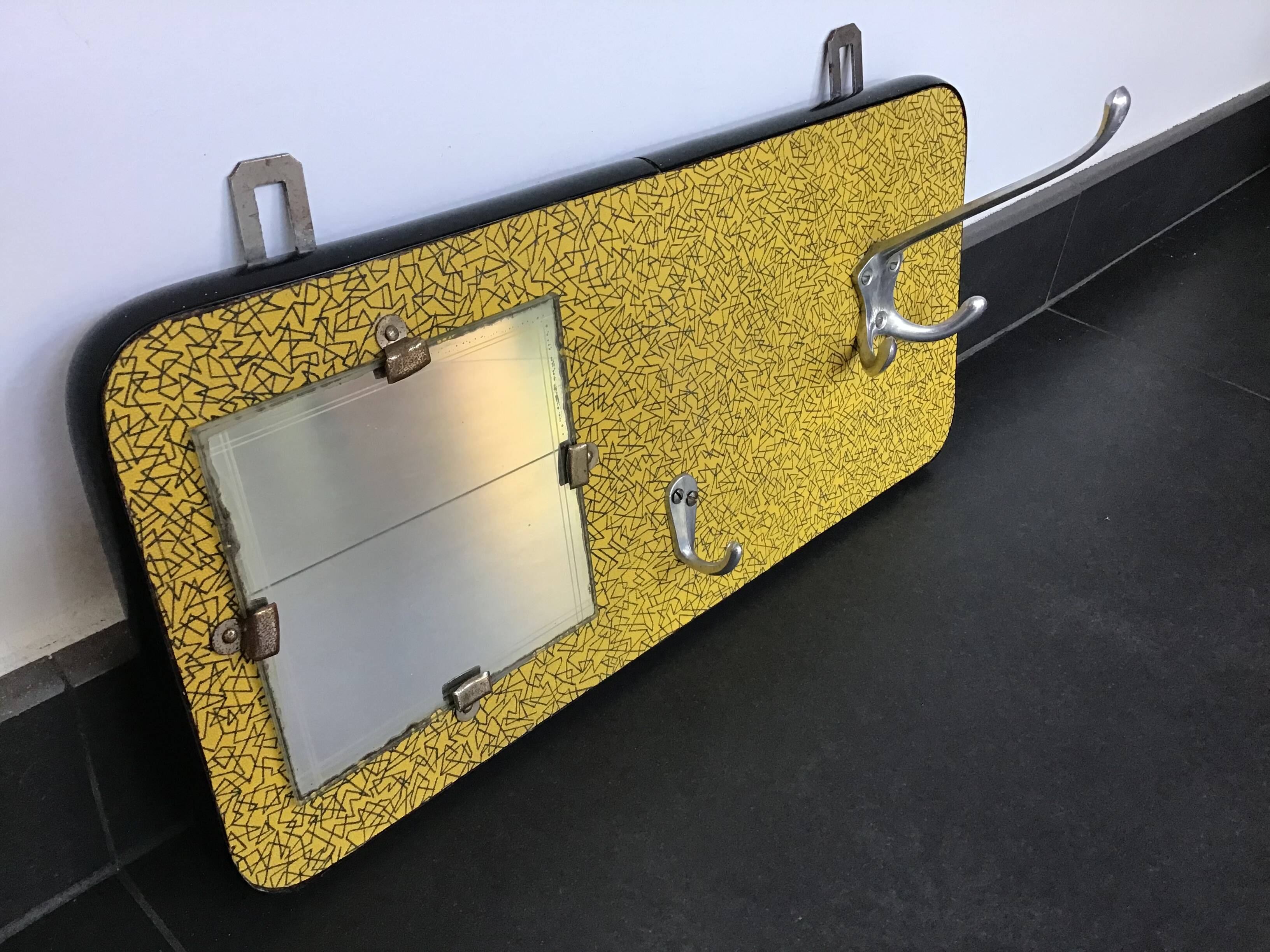 Formica coat rack with mirror, 50s-60s