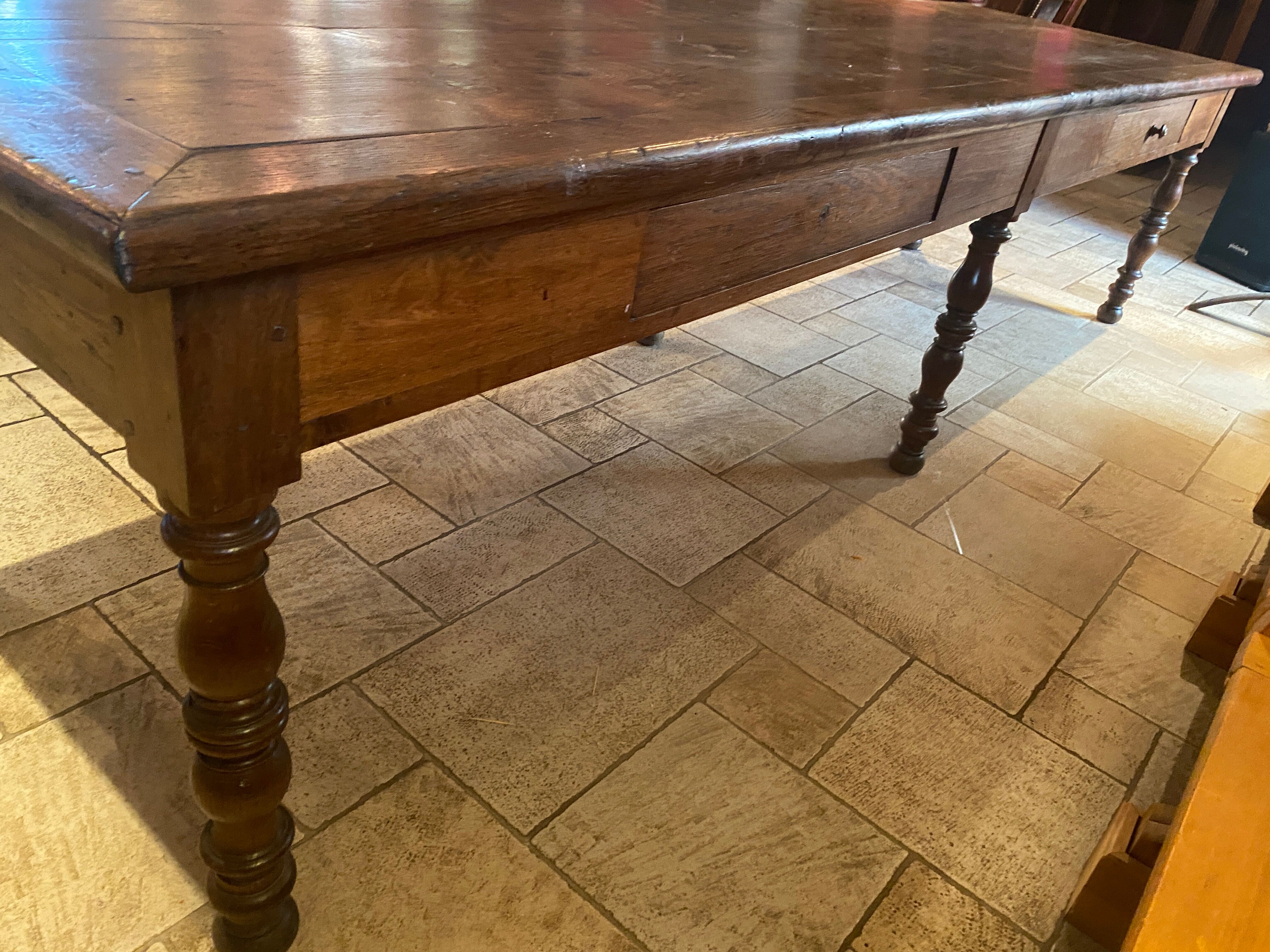 Farmhouse table chene massive