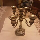 5 flames silver chrome metal candlestick