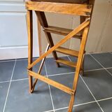 Ancien escabeau pliable peintre d’atelier à 4 marches en bois années 40