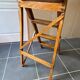 Vintage 1940s folding wooden painter's workshop stepladder with 4 steps