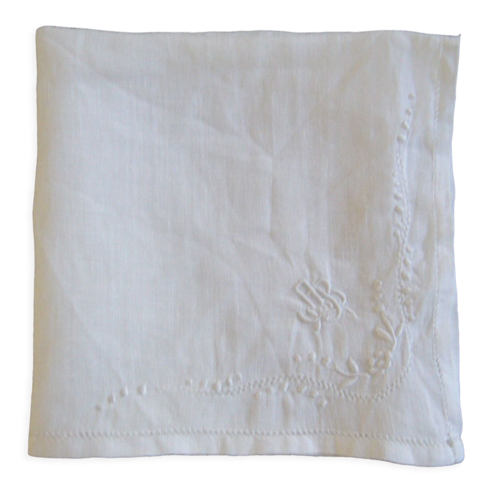 Handkerchief embroidered pouch AB