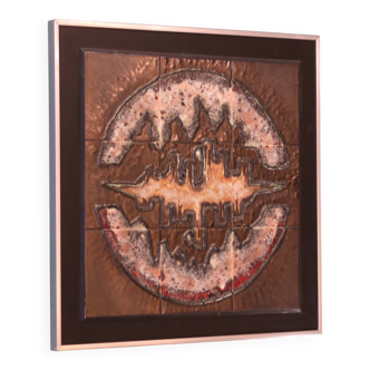 Brutalist ceramic wall decoration from the 1970s.