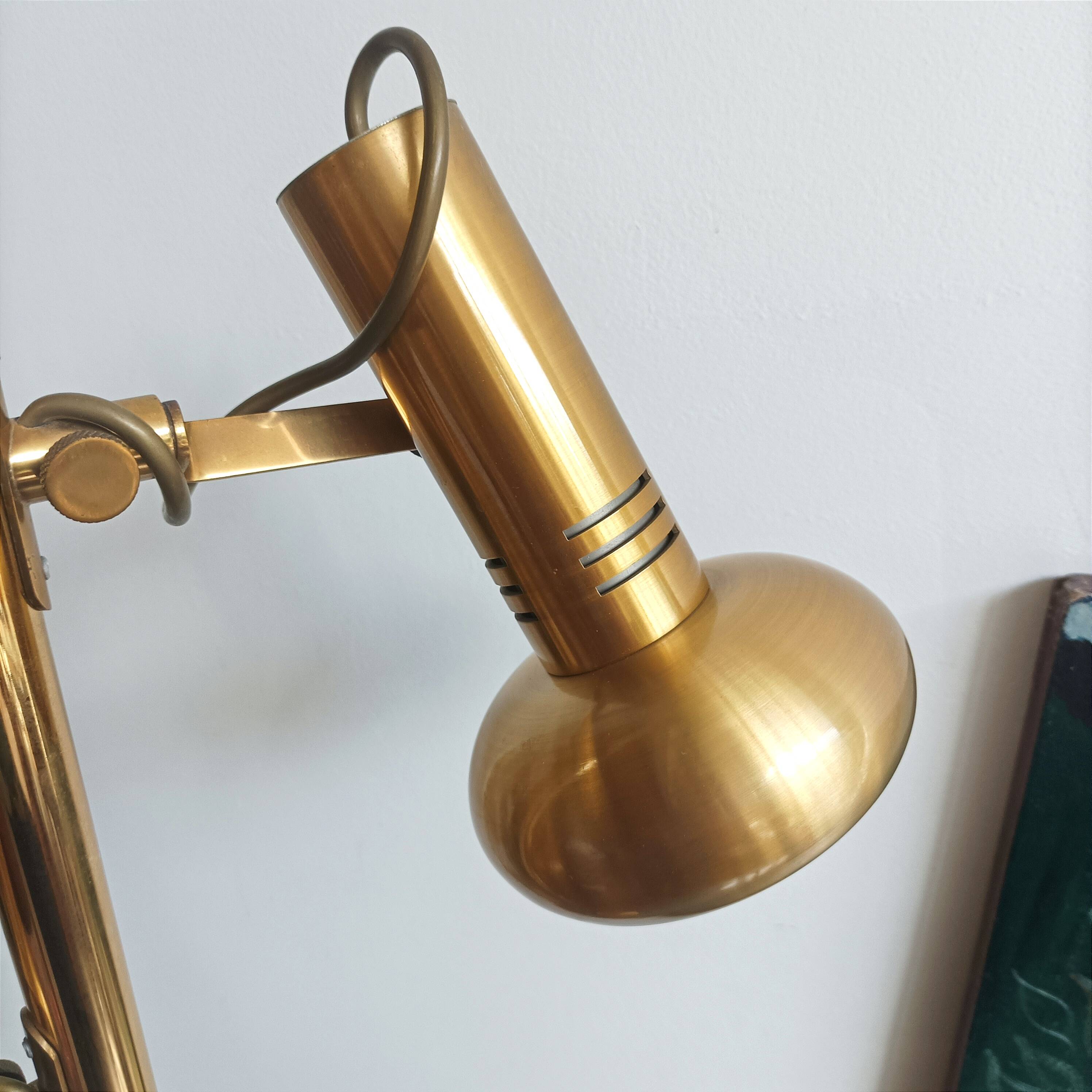 Lampadaire spots laiton doré 70s