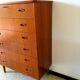 Scandinavian vintage teak stamped dresser 60s