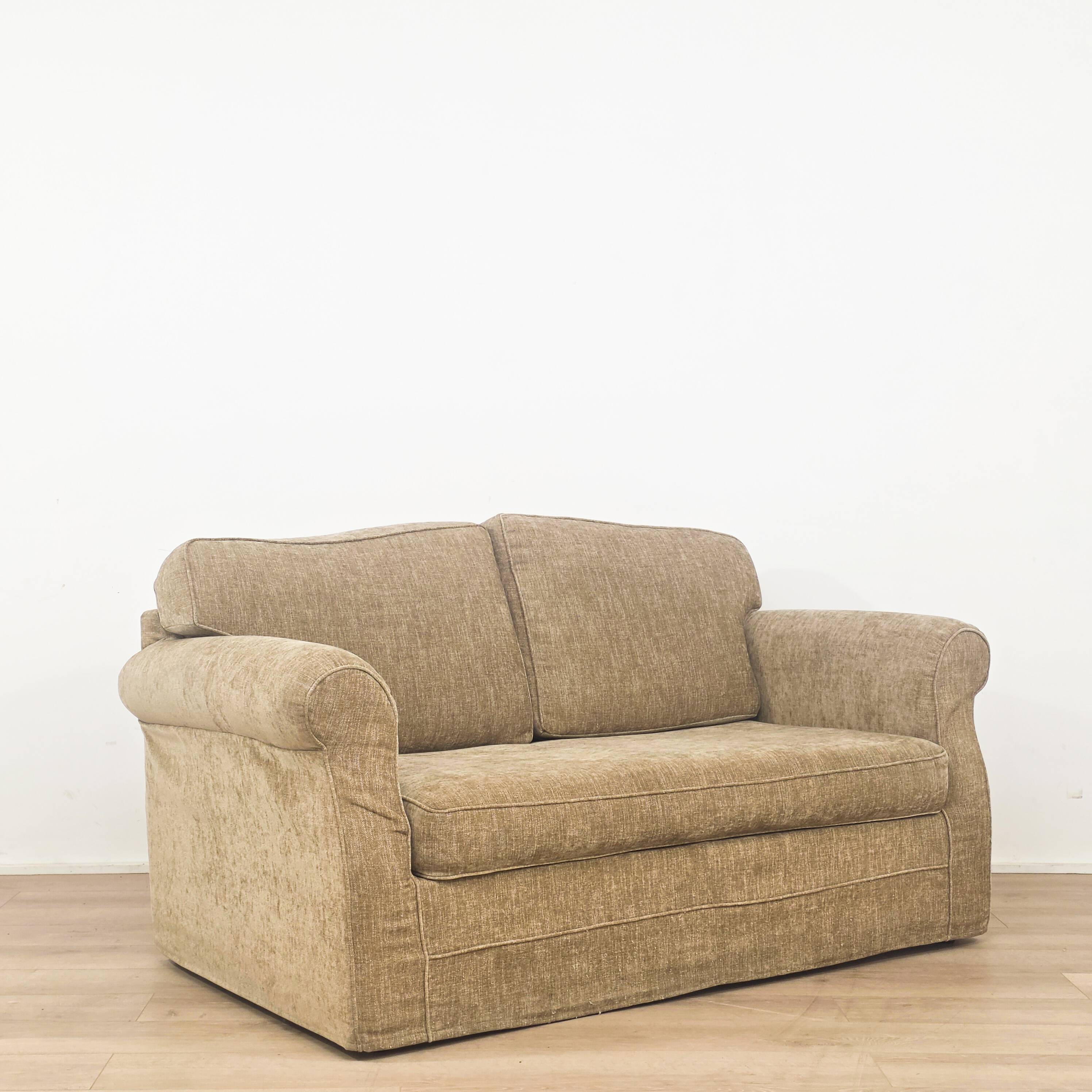 Beige fabric two-seater sofa – Cottage chic spirit and timeless comfort