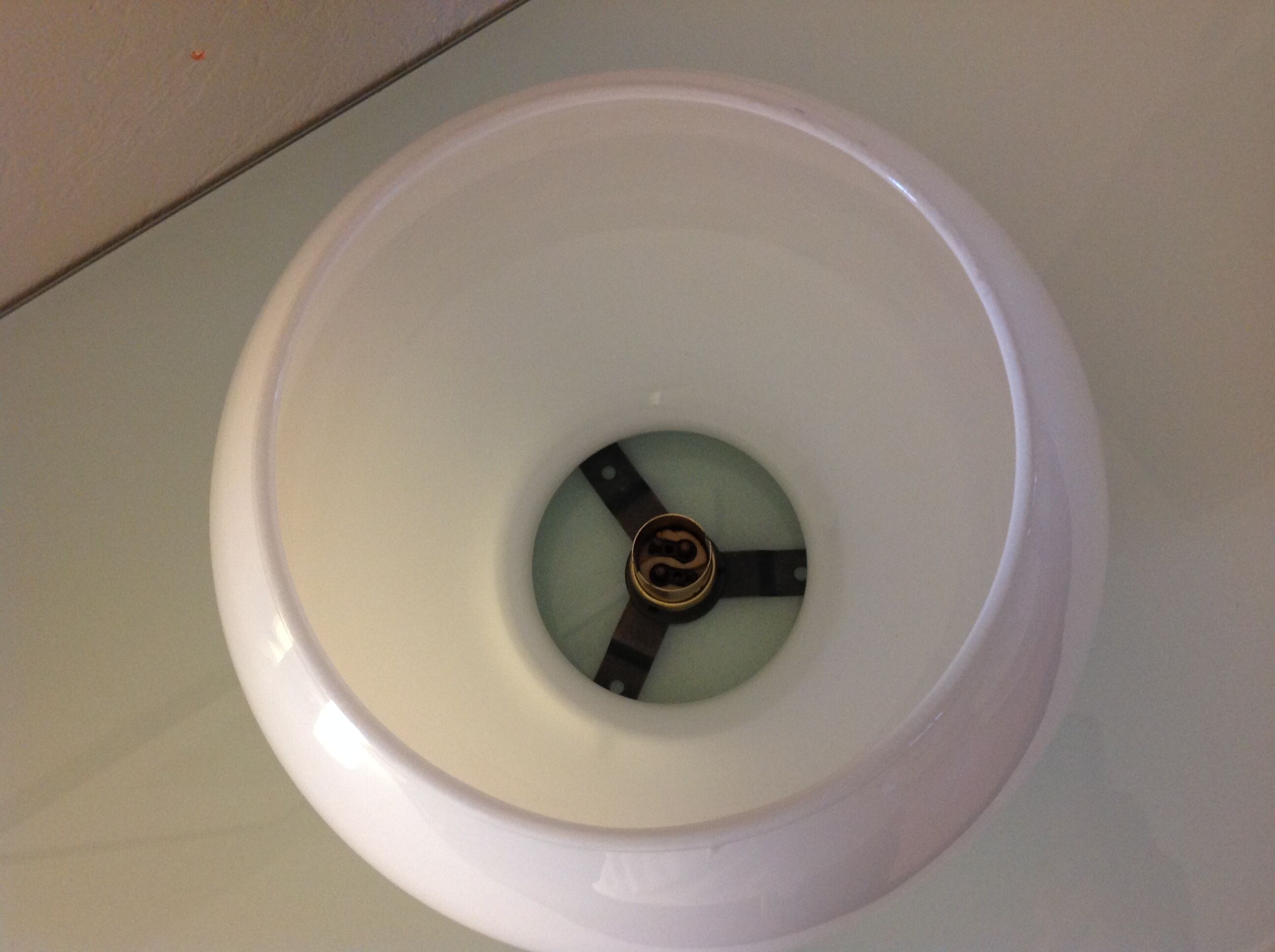 Ceiling light globe opened in opaline white vintage 60