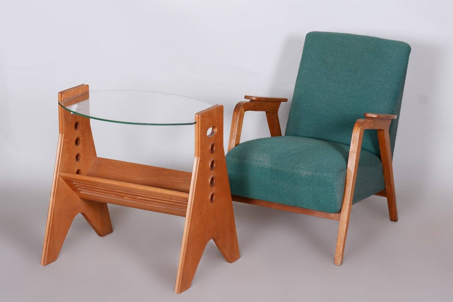 Art Deco Armchair in Beech, 1940s