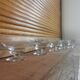 5 champagne glasses in vintage engraved glass