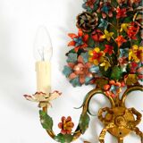 A pair of beautiful 1960s hand-painted and gilded metal wall lamps by Hans