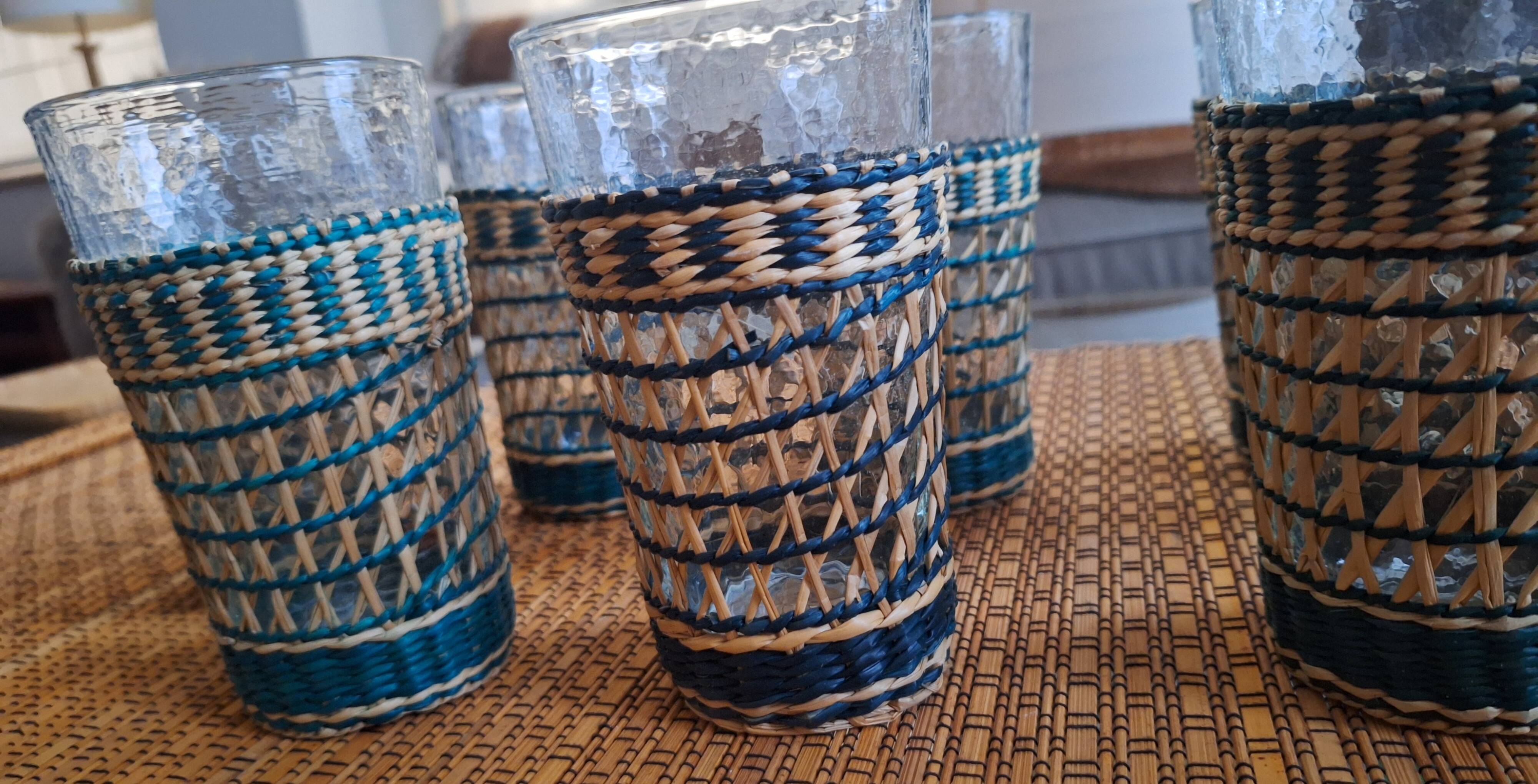 Set of vintage bohemian glasses