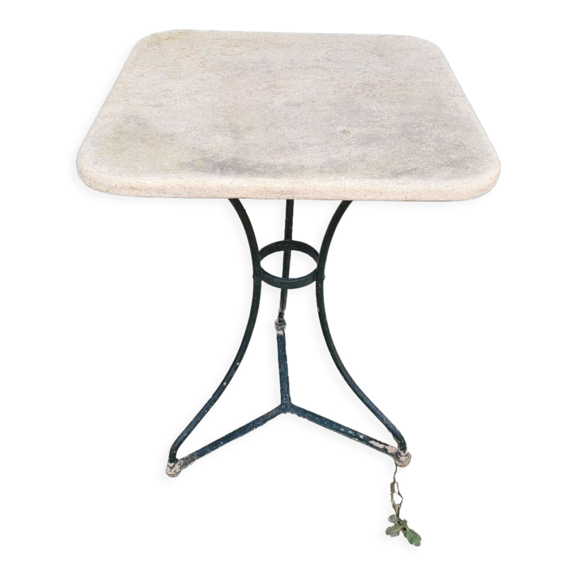 Parisian bistro pedestal table in antique marble