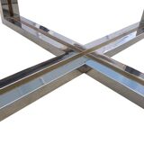 Table basse vintage en laiton et chrome, 1970