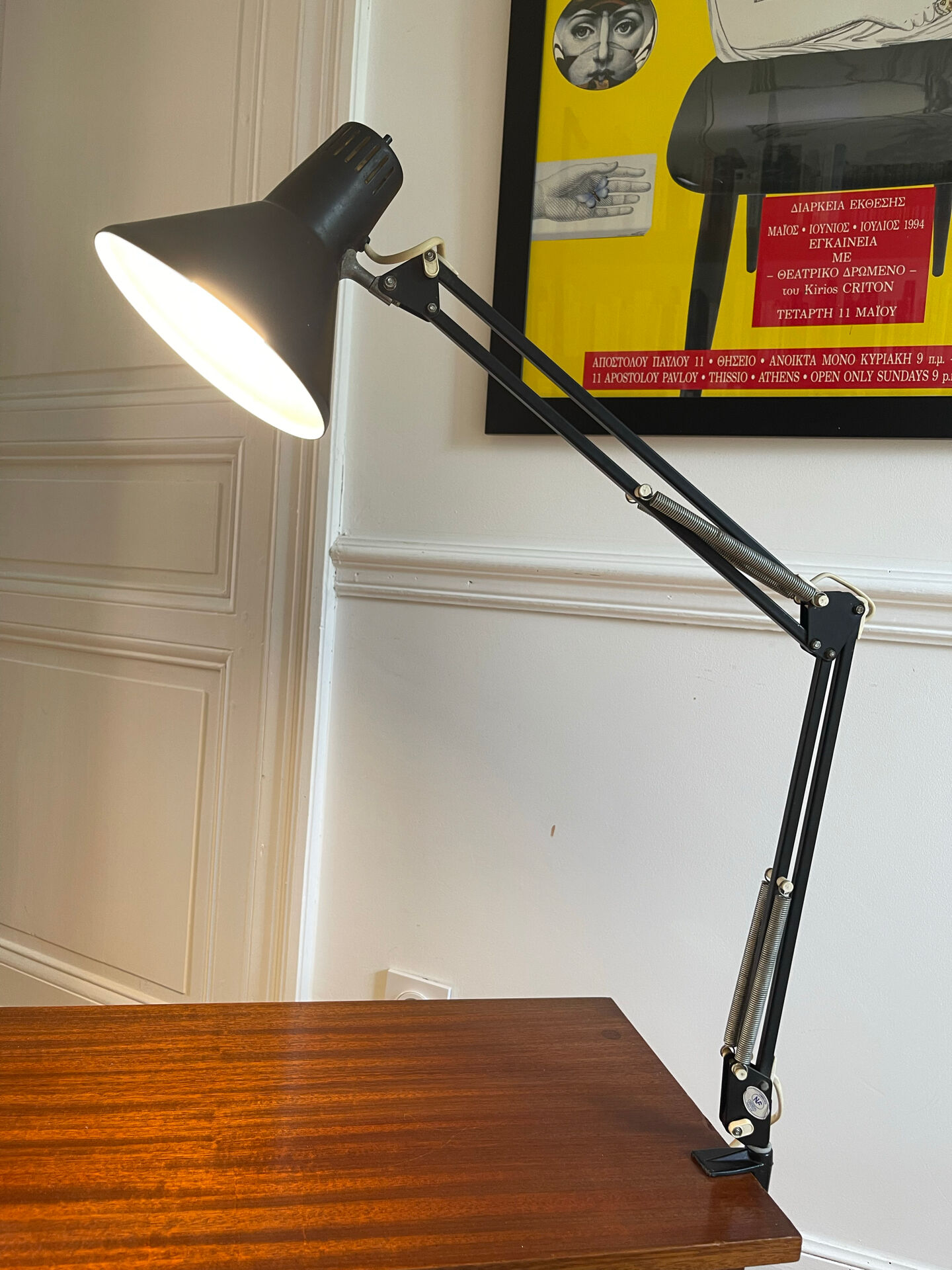 Lampe Twist vintage noire
