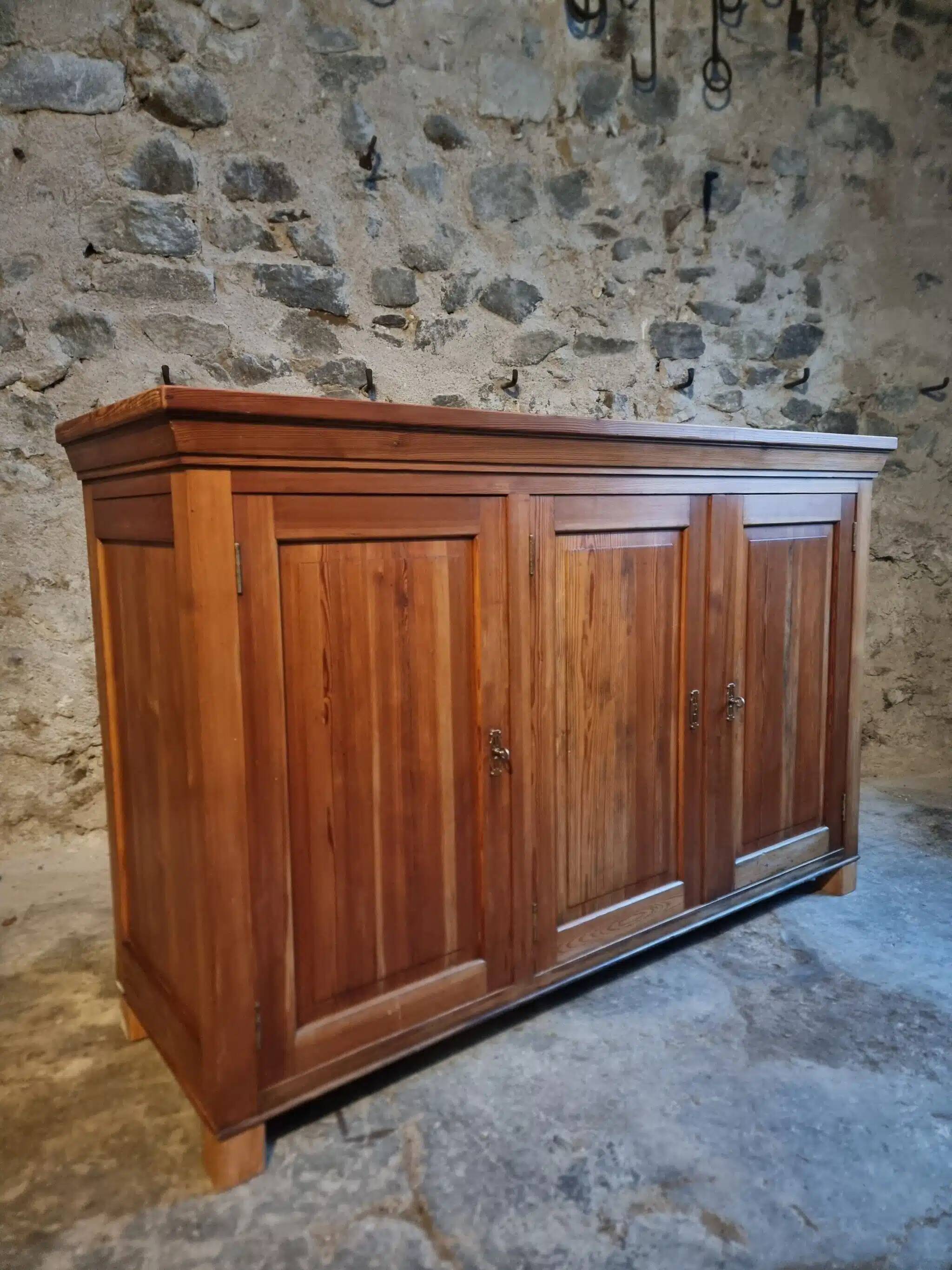 Vintage French pine buffet / Shop counter, 1930s