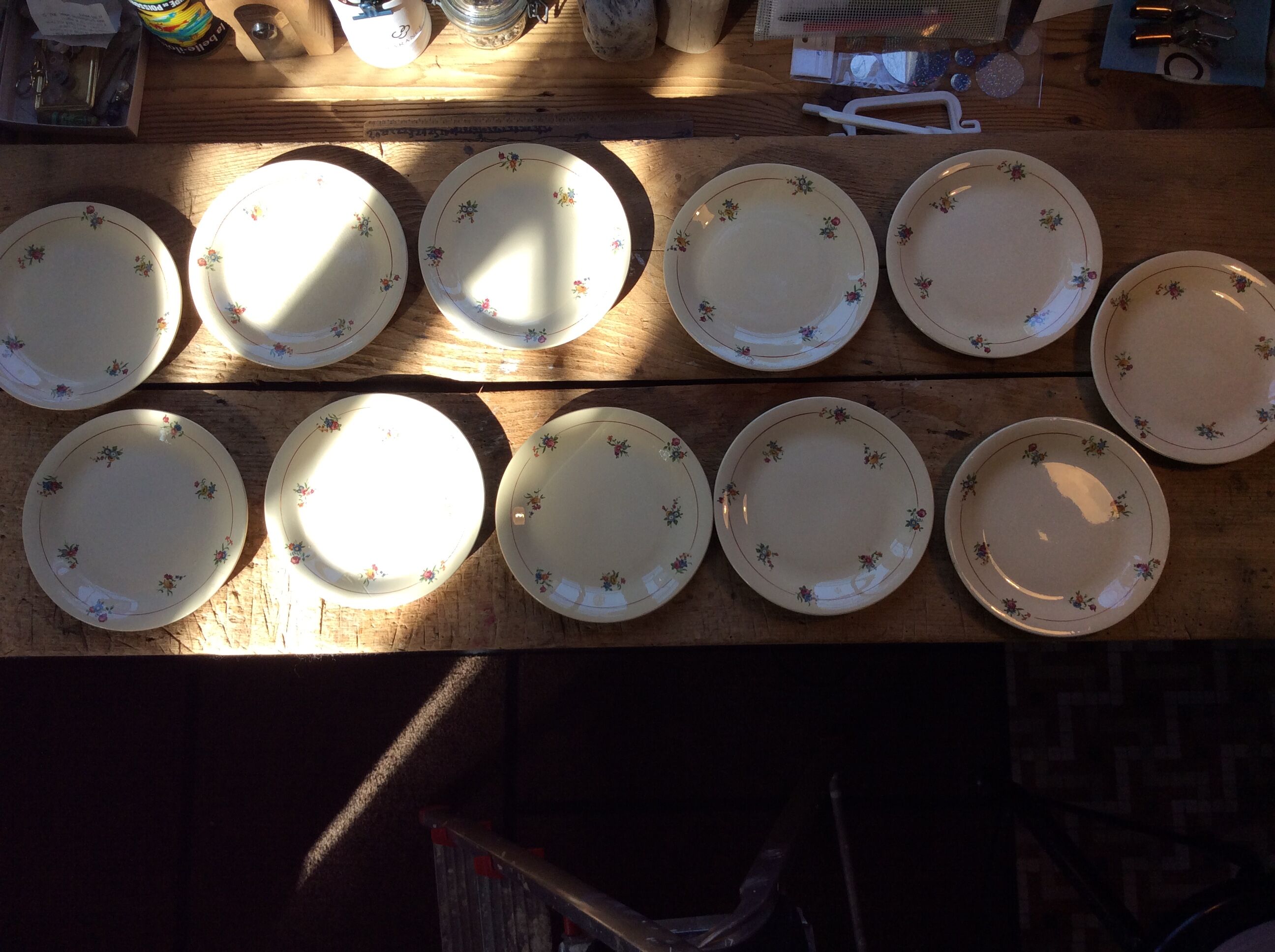 Set of 11 vintage dessert plates