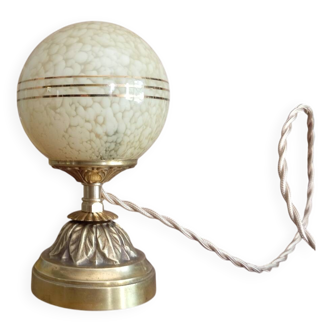Lampe à poser en bronze et verre de Clichy de style Art déco