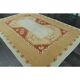1970s Vintage Turkish Oushak Handmade Wool Cotton Orange Area Rug  116x178