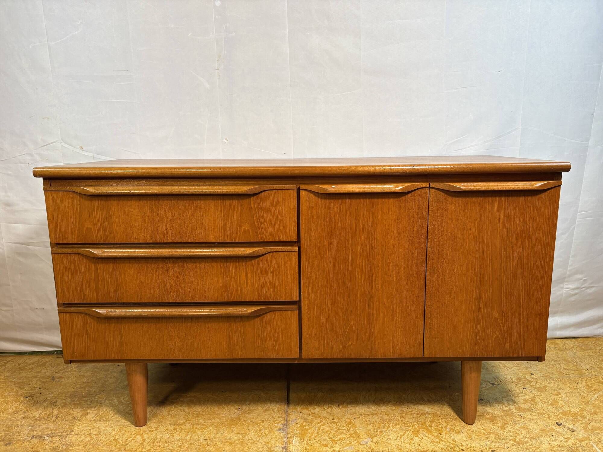 Mid-Century Retro Vintage Teak Sideboard by Sakol 1960  Danish Design Influ