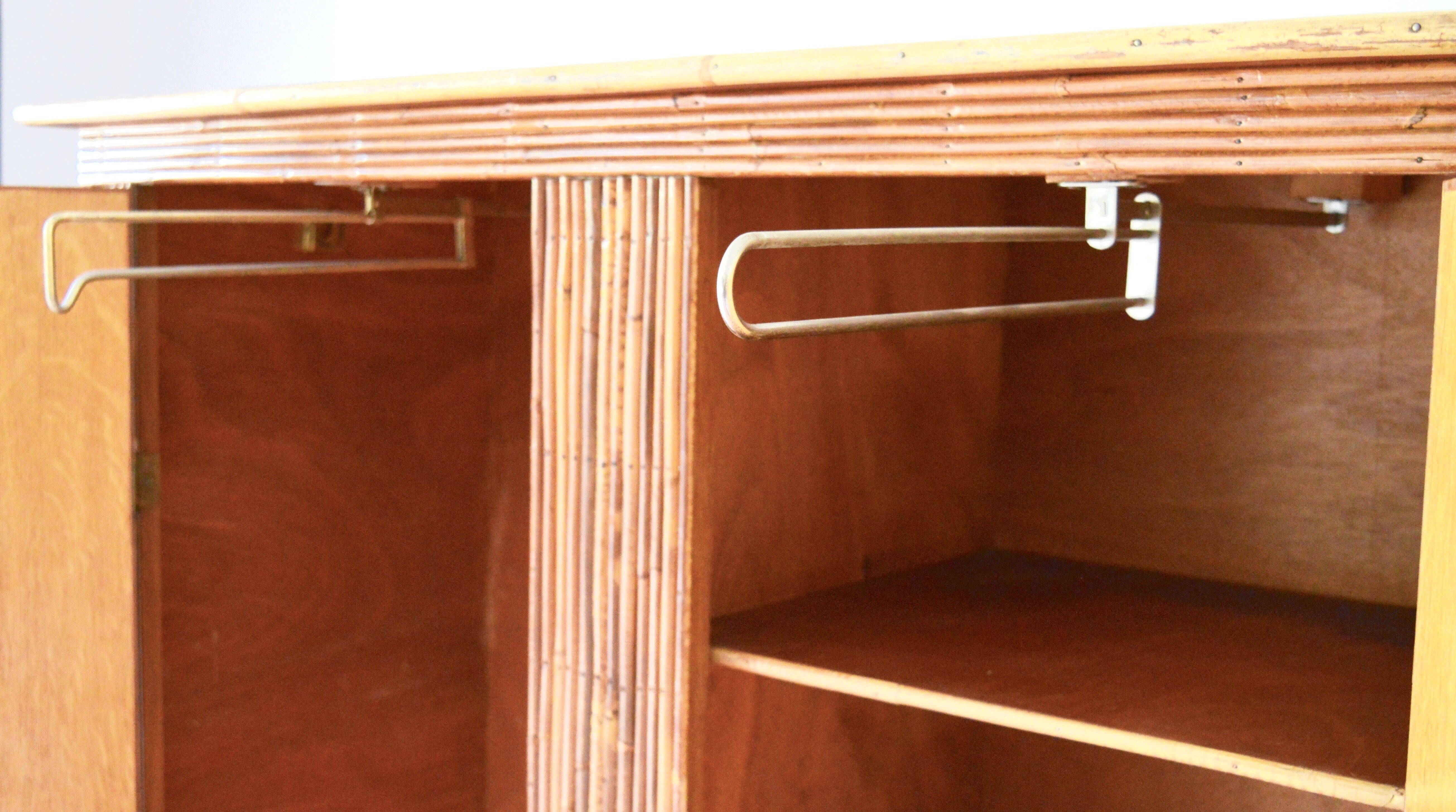 Rattan and bamboo wardrobe