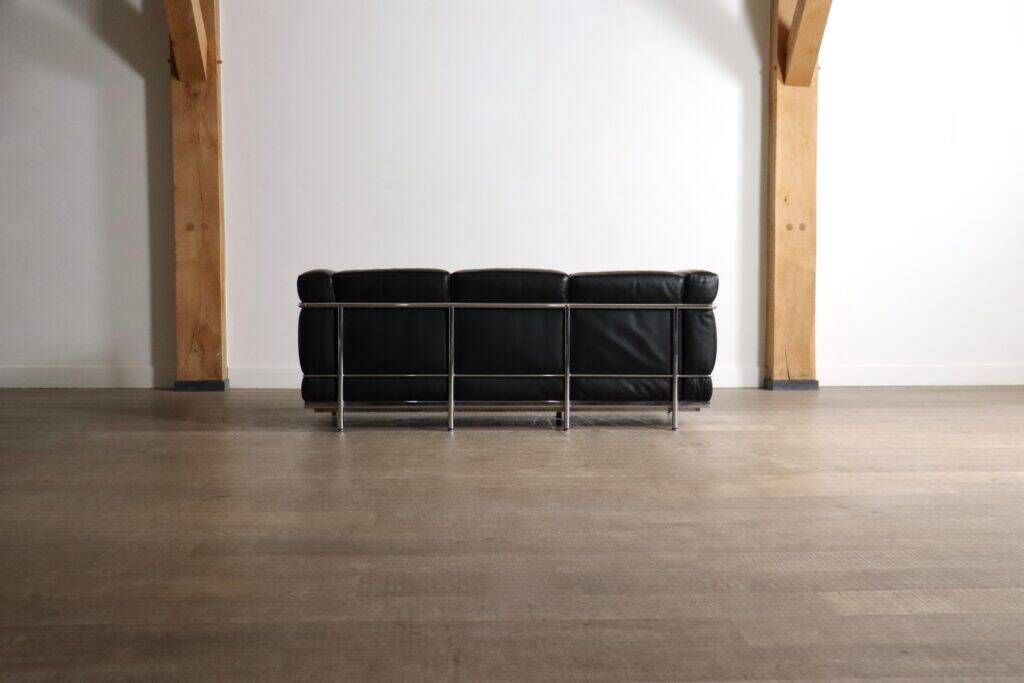 Cassina LC2 three seater sofa by Charlotte Perriand and Le Corbusier, 1980s