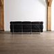 Cassina LC2 three seater sofa by Charlotte Perriand and Le Corbusier, 1980s