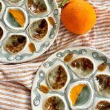 Set of 2 vintage oyster plates MBFA Pornic Amphitrite France