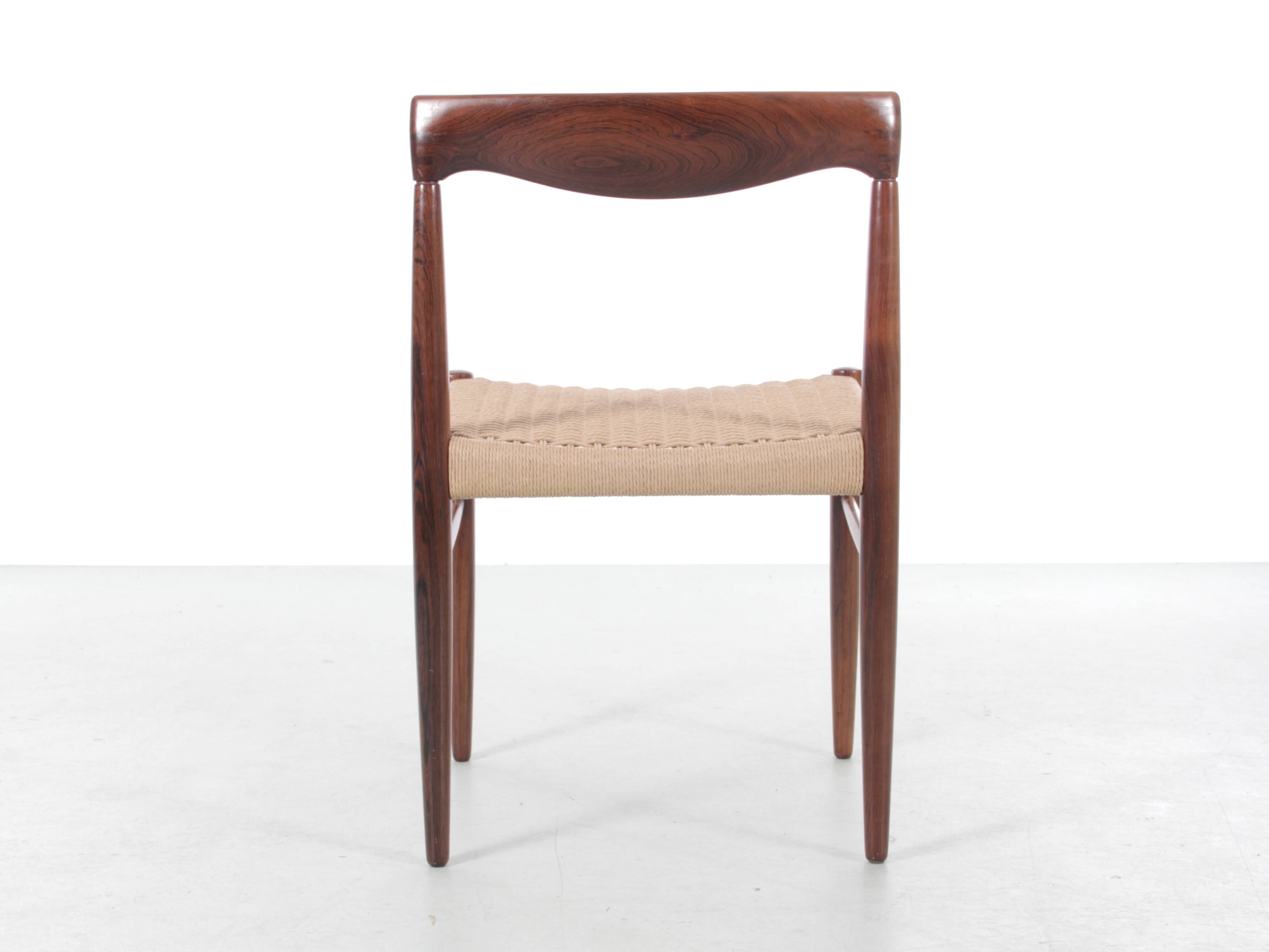Set of 4 Scandinavian chairs in Rio rosewood by HW Klein
