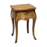 Small side table in burl wood veneer, Louis XV style, 20th century