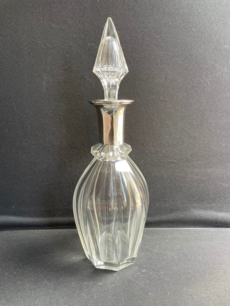 Large decanter - Louis Philippe - Strong crystal and silver