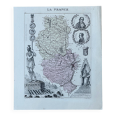 Carte du Rhône - Lyon, Ampère, Jacquart, 23x27cm