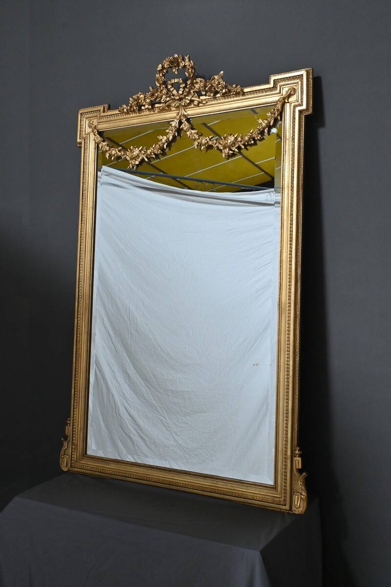 Gilded Wood Mirror, Louis XVI Style – Part 2 of the 19th Century