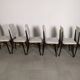 suite of 6 wooden chair and marbled grey white skai