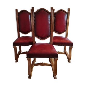 Set de 3 chaises renaissance espagnol